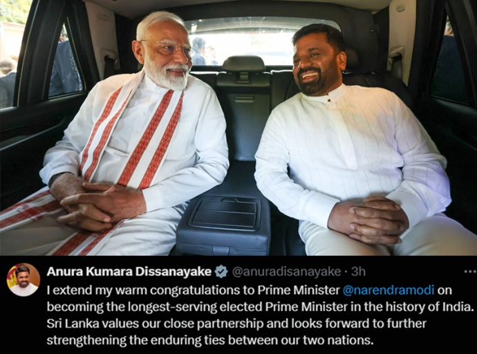 President Anura Congratulates Narendra Modi on Historic Achievement